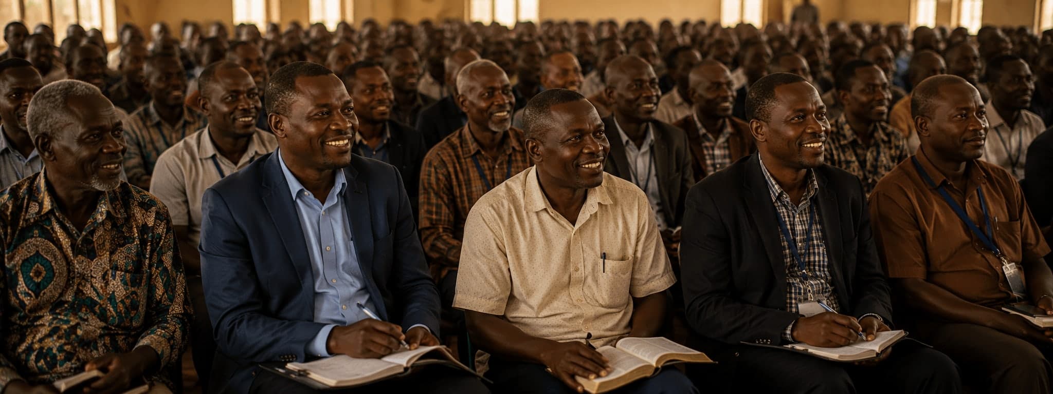 Pastors and mission trip team members gathered in conversation