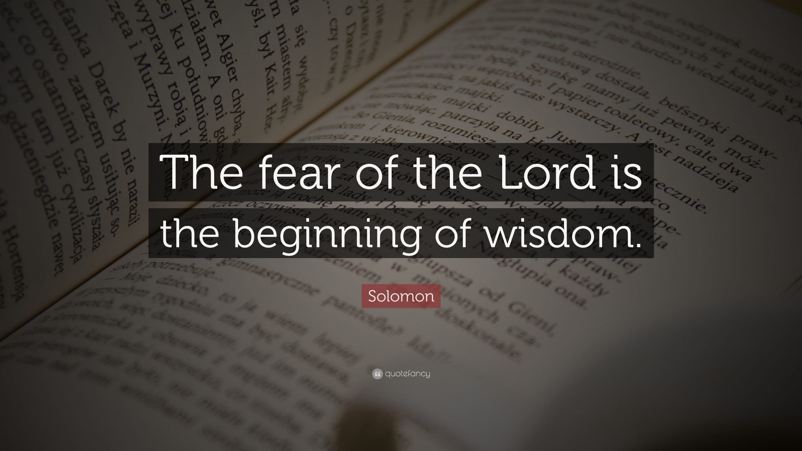 The fear of the Lord is the beginning of wisdom scaled from 2025 February Newsletter.